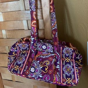 Vera Bradley maroon and orange satchel, EUC.